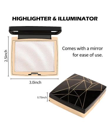 Boobeen Face Highlighter Palette - Long Lasting Shimmer & Glitter Contour Powder for Natural Glow - Diamond White - Buy Online on GoSupps.com