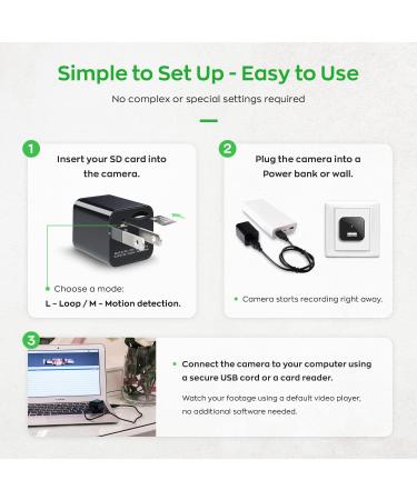 ALPHA TECH USB Hidden Camera Charger - 1080p HD Spy Camera | No WiFi | Mini Nanny Cam for Home Security, Office, Baby & Pets - Buy Online on GoSupps.com