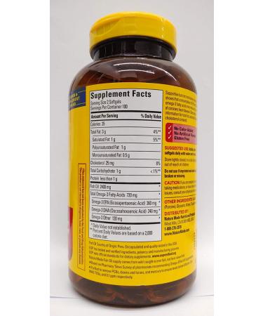 Nature Made Fish Oil 1200 mg (360 mg Omega-3) 200 Liquid Softgels | Omega-3 Supplement - Buy Online on GoSupps.com