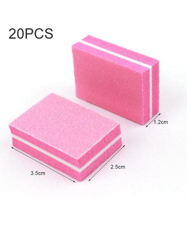LuoshaPUCY 20 Pcs Nail Buffer Block Professional Nail Sanding Blocks for Gel Natural Nails Buffer Sanding Block Nail Art Tool for Salon Home Use (Pink) - Buy Online on GoSupps.com