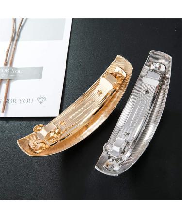 Aoxmas 2pcs 3.5''Metal Hair Clips - Gold and Silver Barrette Hair Accessories for Girls & Women - Buy Online on GoSupps.com