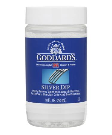 Goddards Silver Cleaner Dip  Silver Jewelry Cleaner Solution for Filigree Metalwork & Small Items  Professional Use Silver Tarnish Remover  Silverware Cleaning Supplies (10 oz) 10 oz.