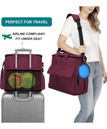 Airline Approved Pet Bag - Weekend Dog Ice Set for Dogs & Cats | Multi-Functional Carrier Organizer in Rose Red - Buy Online on GoSupps.com