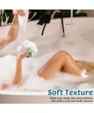 30-Piece Bath Sponge Shower Loofahs Bulk - Mesh Body Scrubber Sponge Balls for Men and Women - Stitching Color - Buy Online on GoSupps.com