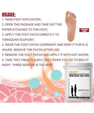 HeightUP Acupuncture Foot Patch - Height Growth & Bone Enhancement Stickers for Adults & Teens | 64 PCs (8 Pack) - Buy Online on GoSupps.com