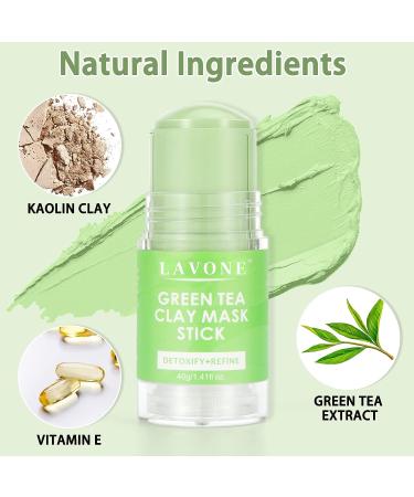LAVONE Green Tea Mask Stick - Deep Cleansing Blackhead Remover for Skin Care | Pore Minimizer, Moisturizing, Brightening, Oil Control | Women and Men - Buy Online on GoSupps.com