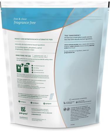 Grab Green Bleach Alternative Pods Fragrance Free - 60 Loads, 2 lbs 6 oz - Buy Online on GoSupps.com