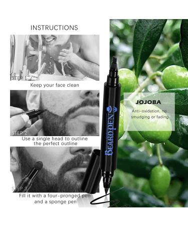 NewBang Beard Pencil Filler Kit - Waterproof, Longlasting & Natural Looking Beard Pen for Men (Black 2PCS) - Buy Online on GoSupps.com