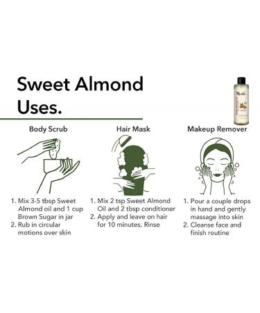 Organic Sweet Almond Oil 220 ML | USDA Organic Cold Pressed Carrier Oil for Skin Hair & Face - Buy Online on GoSupps.com