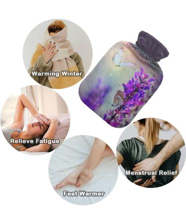 Buy Naanle 2L Hot Water Bottle with Butterfly Lavender Cover - Heat & Cold Therapy for Pain Relief Back Hands and Neck - Buy Online on GoSupps.com