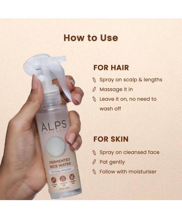 Alps Goodness Fermented Rice Water Spray for Hair & Skin | Korean Glass Skin Hydrating Leave-In Mist for Shine Smoothness & Frizz Control | Lightweight Daily Toner | 3.38 Fl Oz (100ml) - Buy Online on GoSupps.com