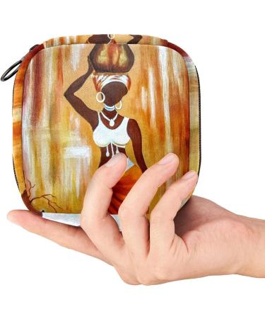 Oil Painting Art African Woman Menstrual Cup Bag | Portable Storage for Teens & Women - Buy Online on GoSupps.com