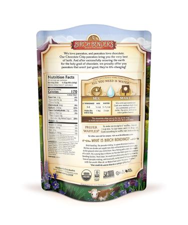 Birch Benders Organic Chocolate Chip Pancake & Waffle Mix - 3 Pack, 1 lb Each - Whole Grain, Non-GMO - Buy Online on GoSupps.com