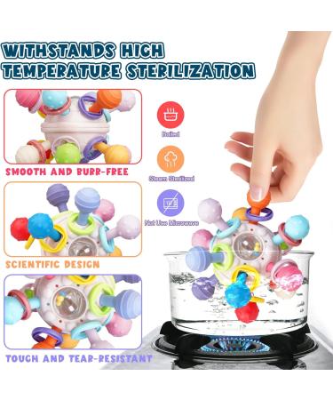 Tosekry Bei ring Baby Toys | BPA-Free Silicone Grip Balls | Perfect Gifts for 0-12 Months | Enhance Motor Skills & Sensory Play - Buy Online on GoSupps.com