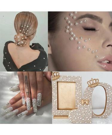White Pearl 3D Self Adhesive Nail Rhinestones Temporary Tattoo - 7 Sheets - Buy Online on GoSupps.com