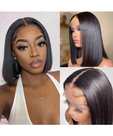DULOVE 12 Inch Bob Wig Human Hair 13x4 HD Lace, 150 Density Short Bob Glueless Wig for Black Women - Pre Plucked with Baby Hair, Natural Color - Buy Online on GoSupps.com