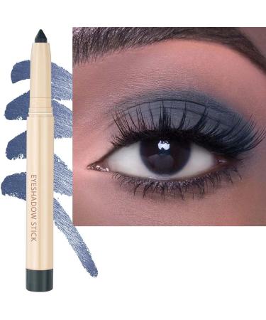 Blue Grey Matte Eyeshadow Stick Makeup Cream Shimmer Smooth Glitter Eyeshadow Pencil   Hypoallergenic Waterproof Long Lasting Eyeshadow Black   Create High-Impact  Multi-Dimensional Eyes Look (Blue Grey Matte 22)