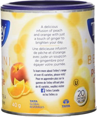 Tetley's Rich Full - Flavoured Decaffeinated Orange Pekoe (Black) Tea - 80 teabags per box 160 grams & Bellini Peach Orange Herbal Tea Caffeine Free 20 Round Tea Bags Tea 80 teabags + 20 Round Tea Bags - Buy Online on GoSupps.com