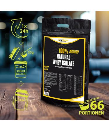 My Supps 2kg Whey Protein Isolate - 100% Natural Lactose-Free BCAA & EAA - Made in Germany - Super Soluble Protein Powder - Buy Online on GoSupps.com
