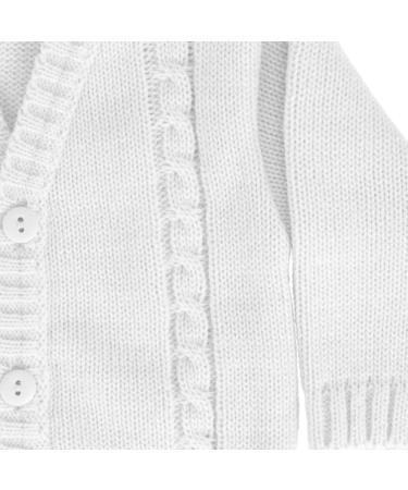 Baby Boys Winter Knitted Cardigan | Cable Knit Knitwear | Made in Portugal | White Newborn 0 Months - Buy Online on GoSupps.com