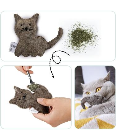 Catlabs Sustainable Cat Toy Set Cuddly Cat & Fluffy Bat with Catnip | Natural Sheep Wool | Refillable | Eco-Friendly - Buy Online on GoSupps.com