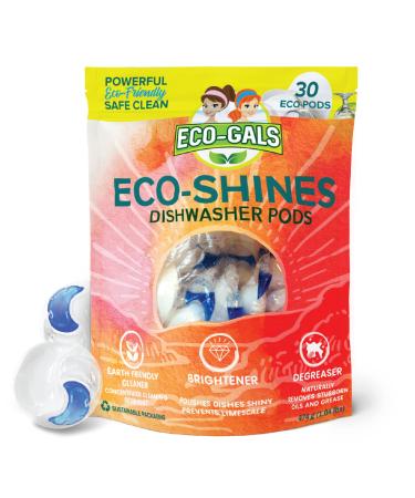 Eco-Shines Dishwasher Detergent Pods With 3 in 1 Power of Liquid Powder and Gel for Brighter Cleaner Dishes