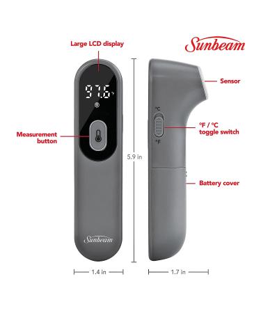 Sunbeam Touchless Digital Infrared Thermometer for Adults & Kids - Instant Accurate Reading - Fever Indicator - Compact Design - Buy Online on GoSupps.com