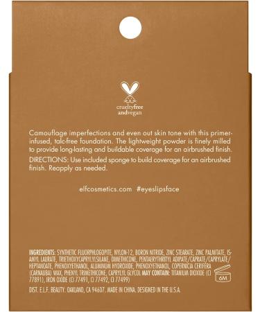 e.l.f. Camo Powder Foundation Tan 415 C 8g - Primer-Infused, Long-Lasting Medium-to-Full Coverage Formula - Buy Online on GoSupps.com