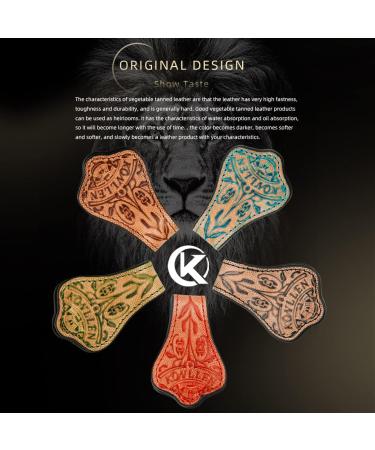 KONLLEN Leather Engraved Chalk Holder Magnetic Vegetable Tanned Leather Pool Cue Snooker Silent Billiard Accessories Blue - Buy Online on GoSupps.com