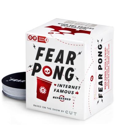 Fear Pong: Refreshed Edition  Unleash Your Wild Side  The Daring Adult Card Game by Cut  Contains 200+ Horrible Dares  Extreme Beer Pong for Parties and Game Night Fear Pong: Internet Famous Refreshed