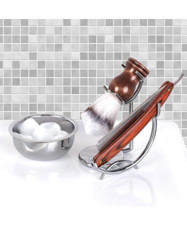Grooming Shaving Kit for Men Strong Razor and Brush Stand with Stainless Steel Shaving Soap Bowl Dad Gifts Boyfriend Gifts Husband Gifts for Him Silver - Buy Online on GoSupps.com