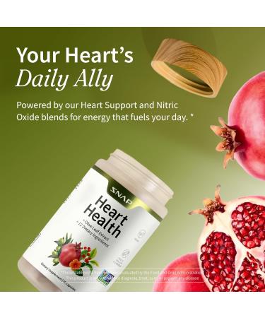 Snap Supplements Heart Health Support Supplement - Botanical Support for Heart Health Healthy Circulation and Nitric Oxide Levels 90 Capsules (30 Servings 1 Month Supply) 90 Count (Pack of 1) - Buy Online on GoSupps.com