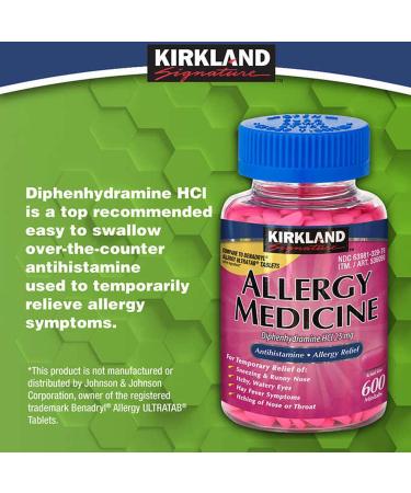 Kirkland Signature Allergy Medicine 25 mg 600 Ct Bundle + Exclusive Allergy Relief - Better Idea Guide | 600 Count - Buy Online on GoSupps.com