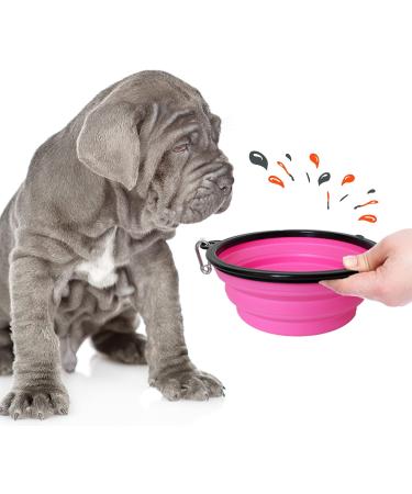 Travel Bowl Hun - 2000 ml Pink | Portable Pet Bowl for Travel & Outdoor Use - Buy Online on GoSupps.com