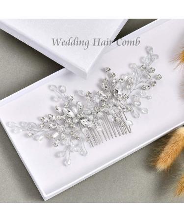 Unicra Bridal Hair Comb Silver Rhinestone Headpiece for Women and Girls Classic Butterfly Design for Brides Women and Girls Formal Occasions - Buy Online on GoSupps.com