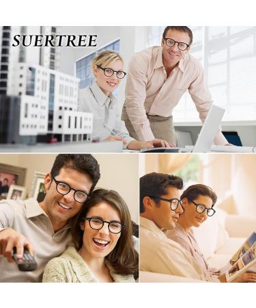 Suertree Feather Hinge Reading Glasses (3 Pack) - 2.0X Diopter Visual Aid for Men & Women - Stylish Optical Help - BM171 - Buy Online on GoSupps.com