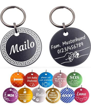 Unique branding |Distribution brands in single pack |Dog cat and master |Dog brand personalized |On both sides with engraving |round |30 & 35 mm (purple 30mm) 30mm purple