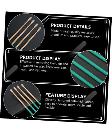 HOLIDYOYO 10Pcs Green Earwax Picks with Non-Slip Handle Ear Cleaning Sticks for Itch Relief and Wax Removal Polished Safety Tools for Daily Use and Travel - Buy Online on GoSupps.com
