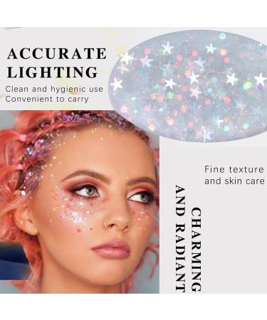 NewBang White Body Glitter Stick Mermaid Sequins Face Glitter Gel Holographic Chunky Glitter Face Paint for Singer Concerts Music Festival Rave Hair Accessories Sparkling Glitter Makeup for Women-07 - Buy Online on GoSupps.com