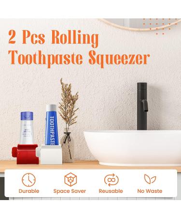 Set of 2 Rolling Tube Toothpaste Squeezer Dispenser Stand - Multicolor - Buy Online on GoSupps.com