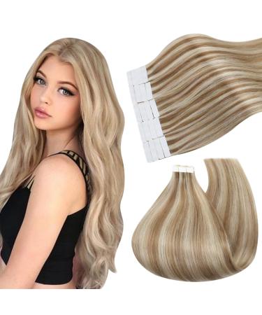 Ugeat 45cm hair extension tape real hair golden brown with bleach blond p10/613 Invisible tape extensions real hair 20 pieces 50 grams adhesive tape extensions tape 45 cm #p10/613 - Buy Online on GoSupps.com