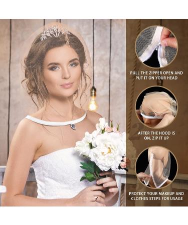 6 Pcs Washable Nylon Chiffon Makeup Hood Set - Nude | Reusable Makeup Protector for Women & Girls at Beauty Weddings - Buy Online on GoSupps.com