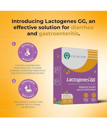 Lactogenes-GG Instamelt Probiotic Health Supplement Promotes Digestive System Enhaces Immune Response - 1g*10 Sachets Vanilla Flavour - Buy Online on GoSupps.com