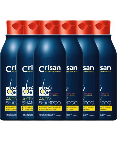 Lornamead Crisan active shampoo against hair loss care shampoo for daily use for natural hair filling set of 6 6 x 250 ml
