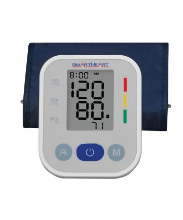 SmartHeart Blood Pressure Monitor | Wide Range Arm Cuff | 2-Person Memory | 198 Total Reading Storage | Excessive Movement Indicator | Easy to Use Automatic Inflation and Deflation