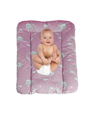 Babynness Waterproof Wrapping - High Quality Wipeable & Easy to Clean Diaper Changing Area - Moon Star Pink 50x70 cm - Expand Your Baby's Comfort - Buy Online on GoSupps.com
