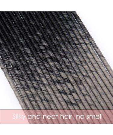 Tess Braids Extensions - Ombre 20 Twist Crochet Braiding Hair (100g) - Smooth Faux Locs | Black/Dark Gray | 20 Strands/Pack - International Shipping Available - Buy Online on GoSupps.com