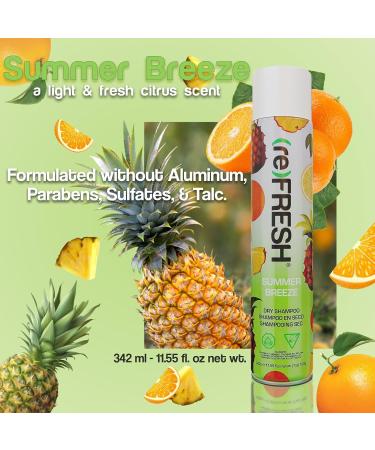 RE)FRESH Dry Shampoo Spray | Benzene Free Oil Absorbing Powder for Silky Hair | No Residue Summer Breeze Scent | International Shipping Available - Buy Online on GoSupps.com