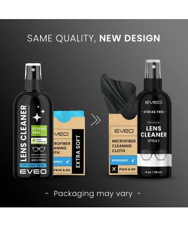 Eyeglass Cleaner Spray - No Streaks Technology + Microfiber Cloth- Glasses Cleaning Kit - 16oz - Buy Online on GoSupps.com