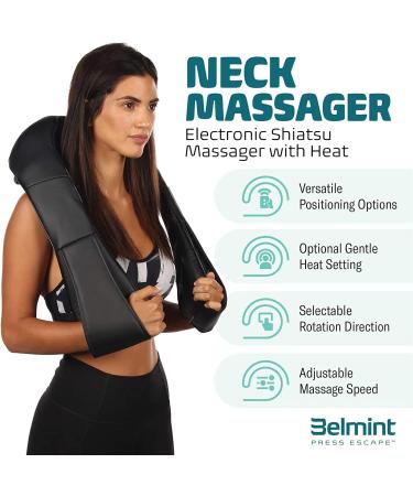 Deep Kneading Neck Massager with Heat - Shiatsu Pillow for Neck, Back, Shoulders, Feet, Legs - Muscle Relief for Home or Office Use - Buy Online on GoSupps.com